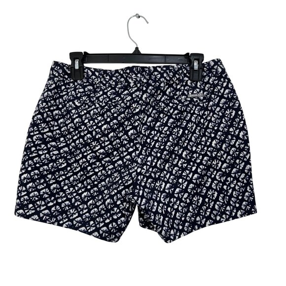 Michael Kors Womens Size 6 Navy White Sand Dollar Print Casual Flat Front Shorts - Picture 2 of 12